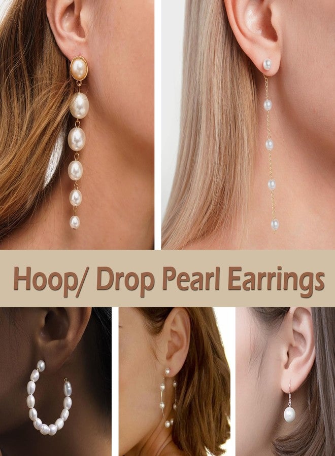 MEDOJO 18 Pcs Jewelry Set for Women Simulated Pearl Earrings Faux Pearl Necklace and Bracelet 1920s Jewelry Set Pearls Accessories Gift - Image 5